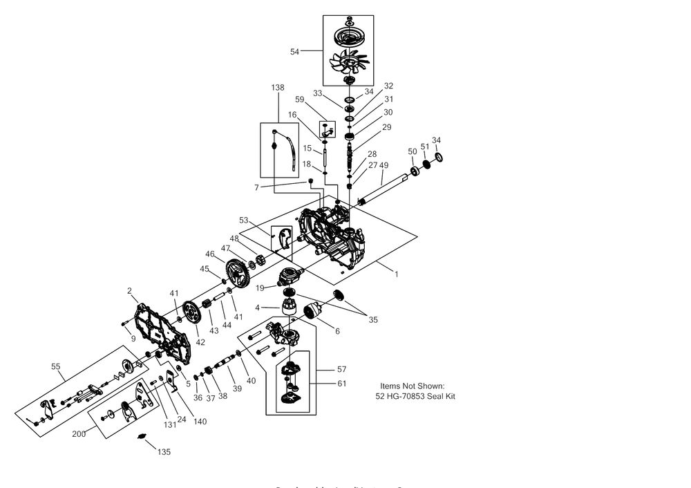 Transmission (Lh) Diagram and Parts List for RZT-S50KH (17ARCBDQ056)(2017) Cub Cadet Lawn Tractor